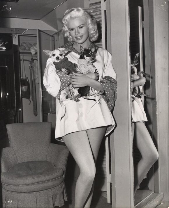 JAYNE MANSFIELD / THE GIRL CAN'T HELP IT (1956) Photo with dogs