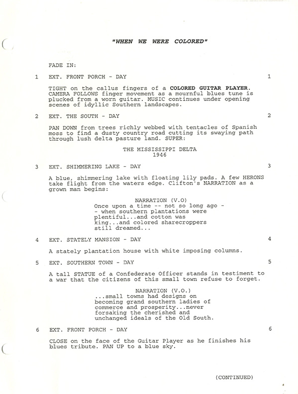 ONCE UPON A TIME... WHEN WE WERE COLORED (Jun 7, 1994) Final Draft