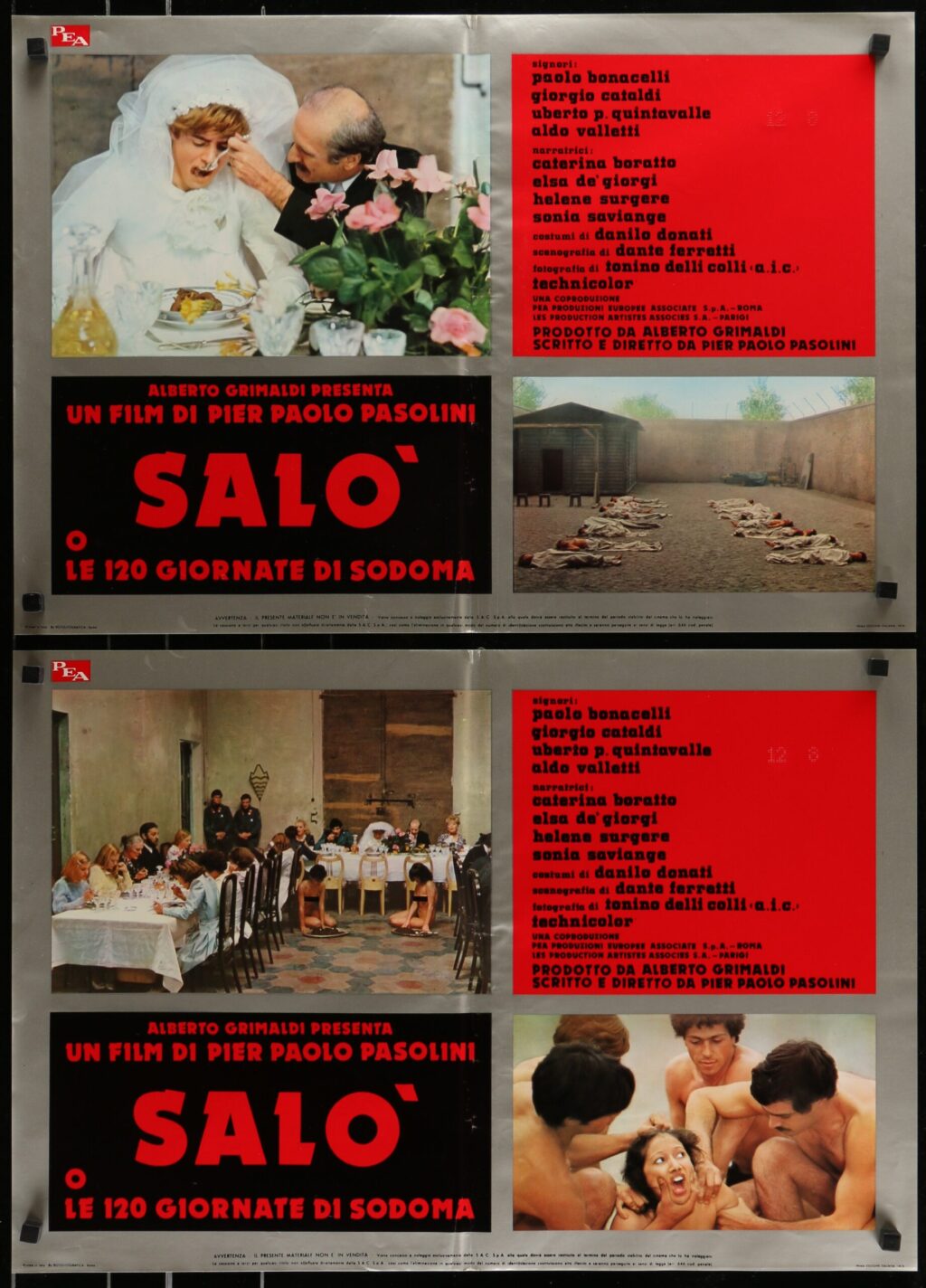 SALÒ, OR THE 120 DAYS OF SODOM [SALÒ O LE 120 GIORNATE DI SODOMA] (1975) Set of 8 Italian fotobusta posters - Image 5