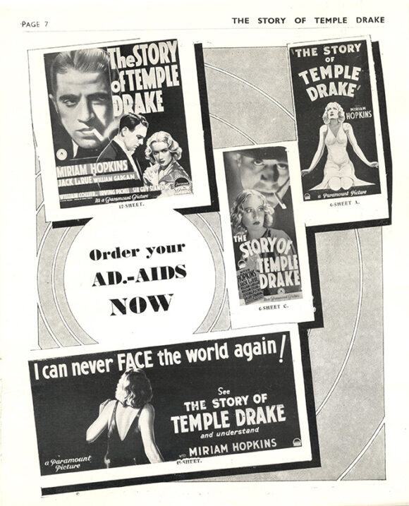 STORY OF TEMPLE DRAKE, THE (1933) UK pressbook - Image 5