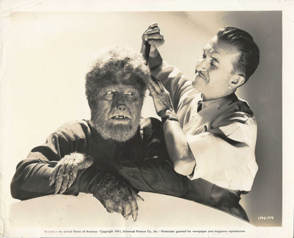 WOLFMAN, THE-BEHIND THE SCENES WITH LON CHANEY JR. AND JACK PIERCE (1941)