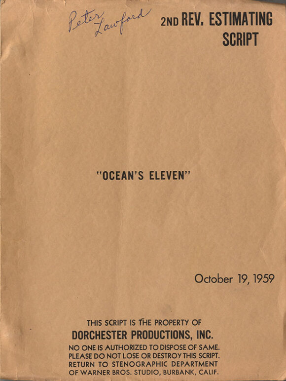 OCEAN’S 11 (1960) Peter Lawford's Script