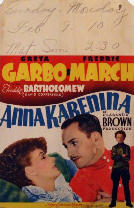 ANNA KARENINA (1935) Window card poster