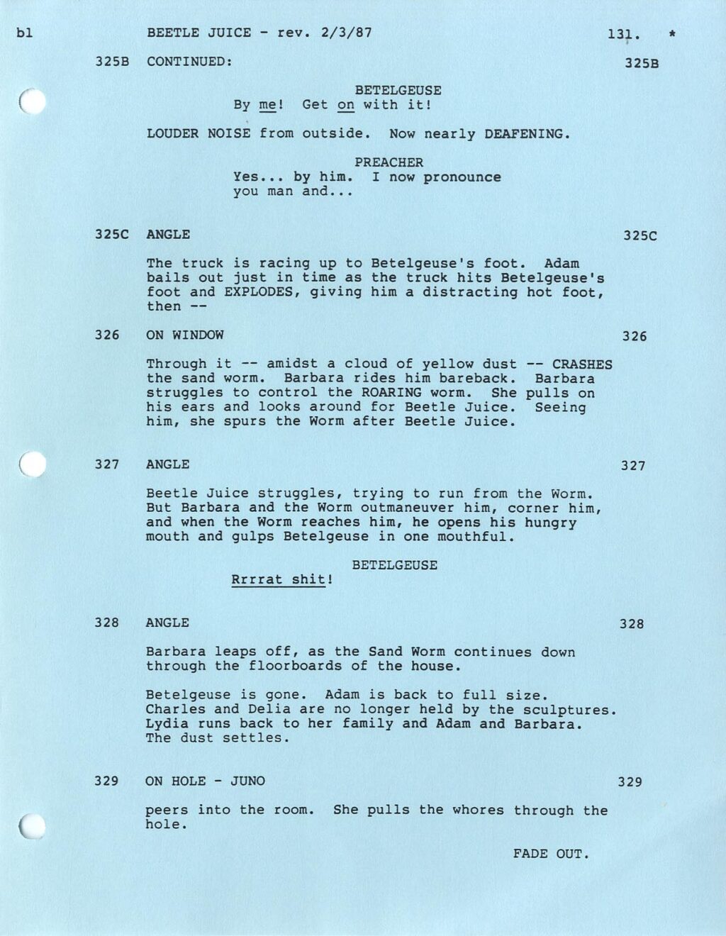 BEETLEJUICE (1988) Second draft script by Warren Skaaren, Michael McDowell, Feb. 3, 1987