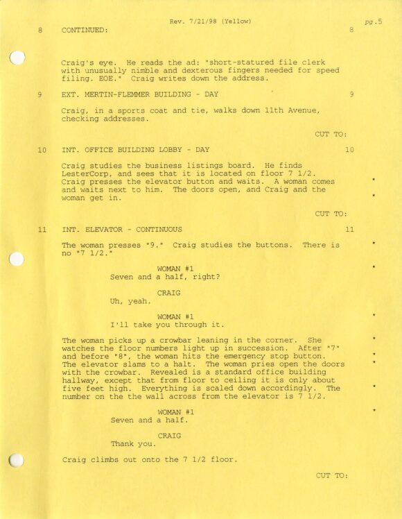 BEING JOHN MALKOVICH (1999) Fourth draft script by Charlie Kaufman, 1/22/98