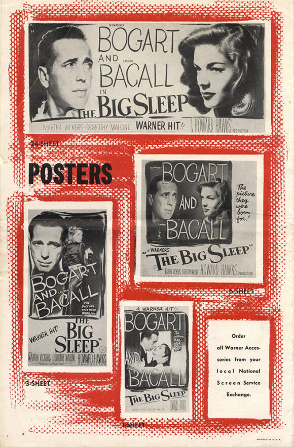 BIG SLEEP, THE (1946) Pressbook