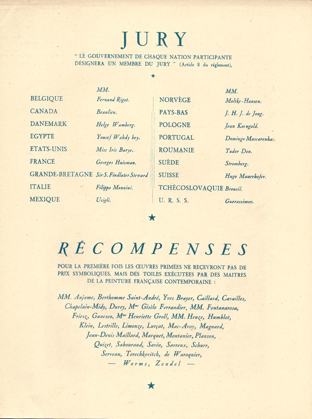 FESTIVAL INTERNATIONAL DU FILM 1946 / CANNES