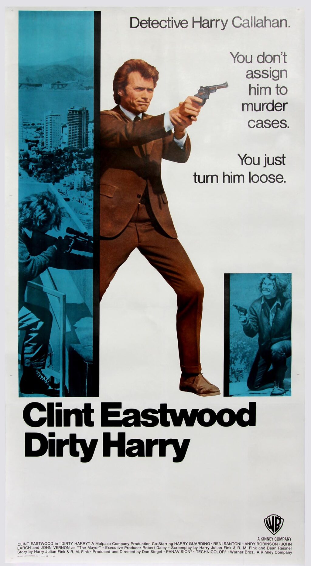 DIRTY HARRY (1971) THREE SHEET POSTER