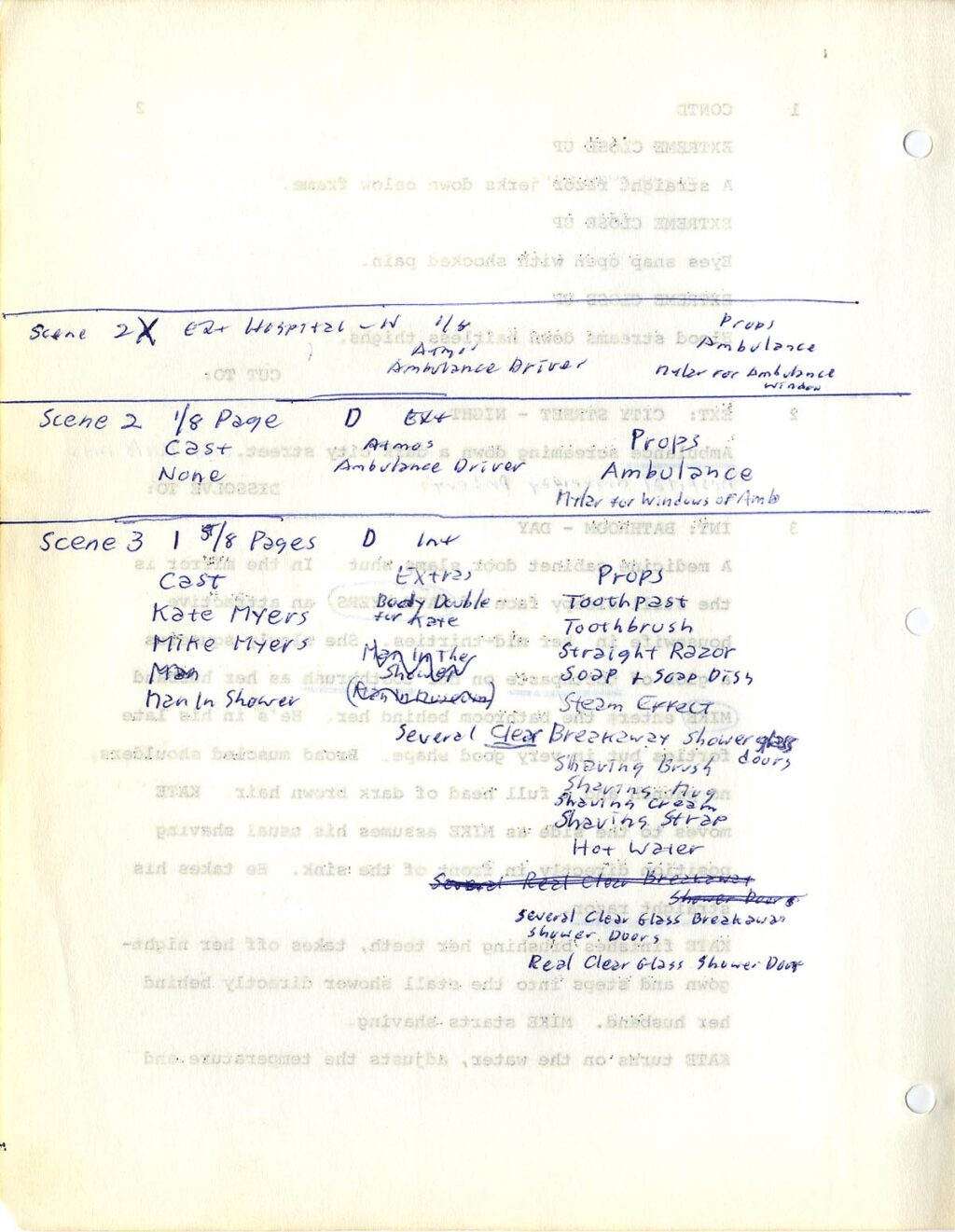 DRESSED TO KILL (1980) Revised draft script, second asst director's copy w/notes