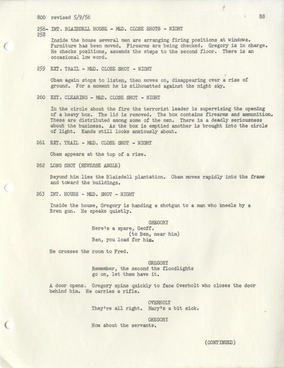 MARK OF THE HAWK [THE HAWK] (1957) Final draft script, 1956