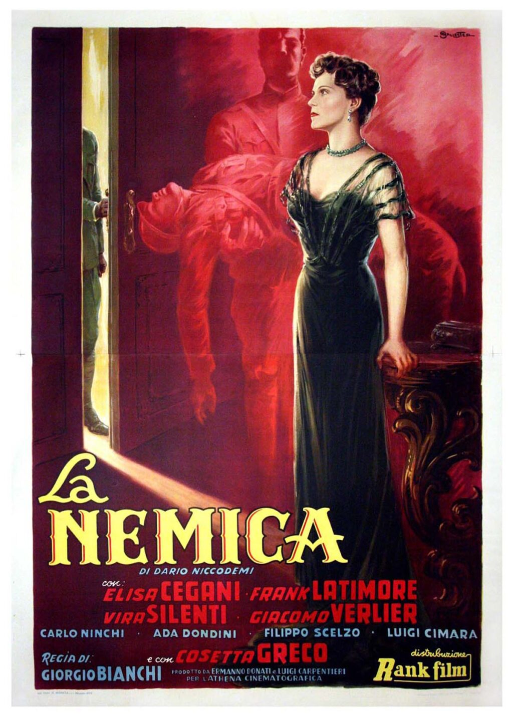 LA NEMICA [THE ENEMY] (1952) Italian quattro foglio poster by Anselmo Ballester