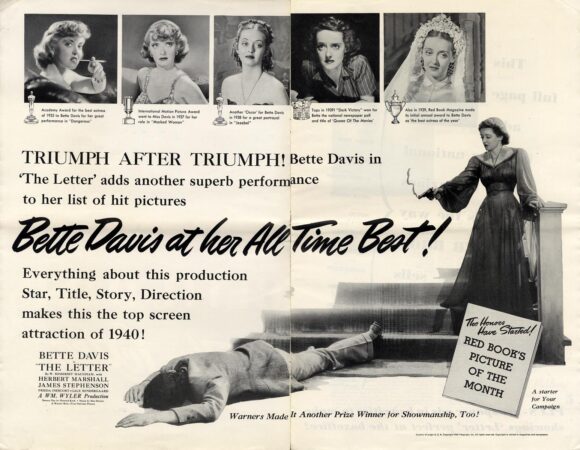 BETTE DAVIS IN THE LETTER PRESSBOOK (1940)