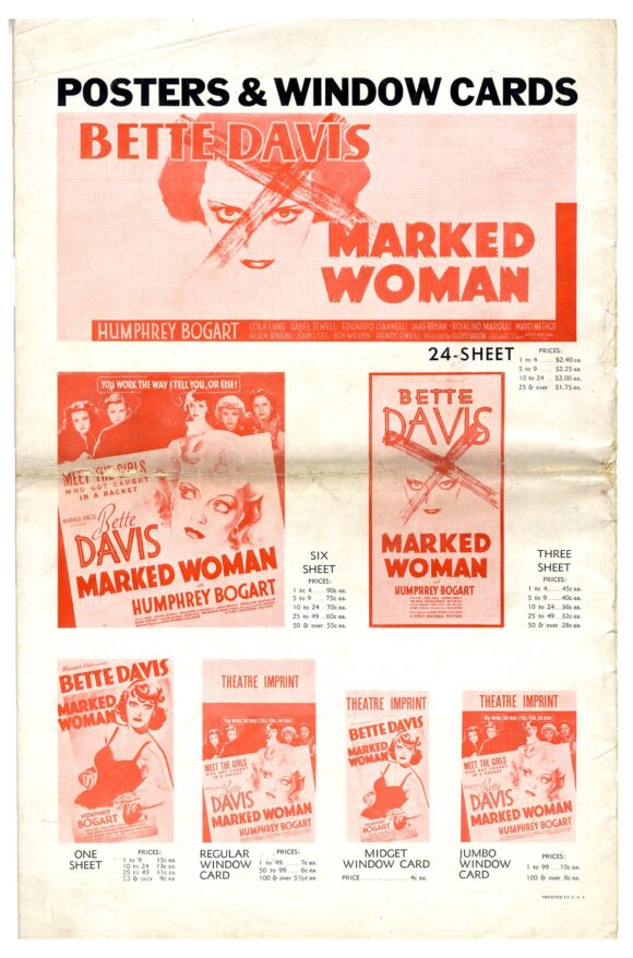 BETTE DAVIS IN MARKED WOMAN / PRESSBOOK (1937)