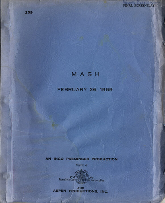 ALTMAN, ROBERT, DIRECTOR) MASH FINAL SCREENPLAY