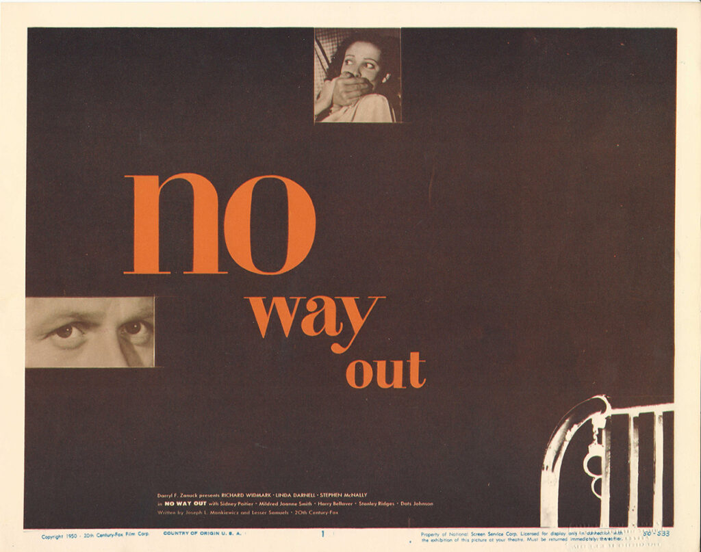 NO WAY OUT TITLE LOBBY CARD (1950)