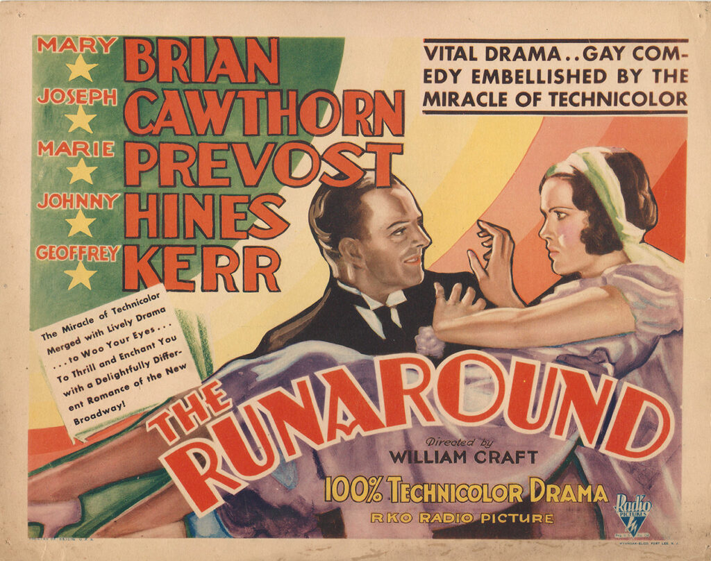 RUNAROUND, THE/EARLY TECHNICOLOR TITLE CARD (1931)