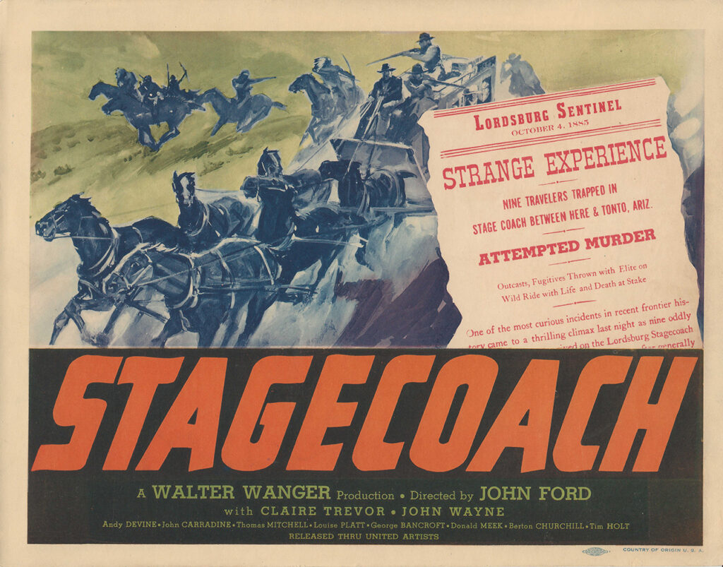 STAGECOACH TITLE LOBBY CARD (1939)