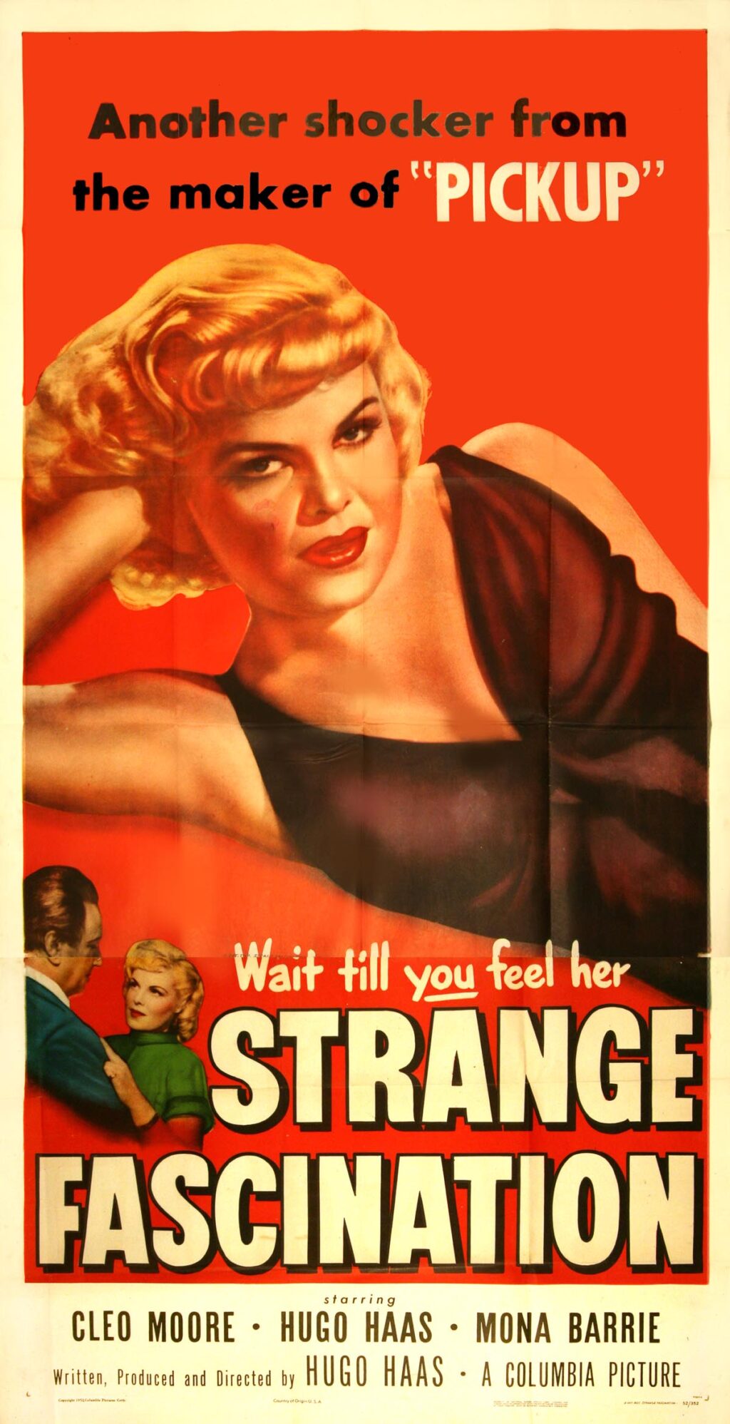 STRANGE FASCINATION (1952) Three sheet poster