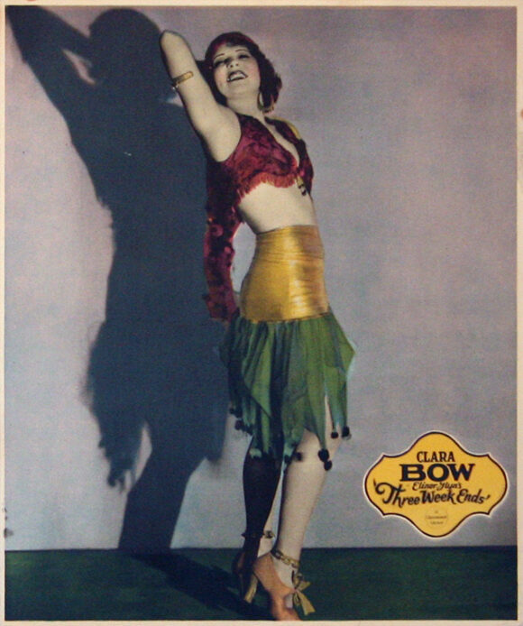 THREE WEEKENDS (1928) Jumbo lobby card ft. Clara Bow as flapper