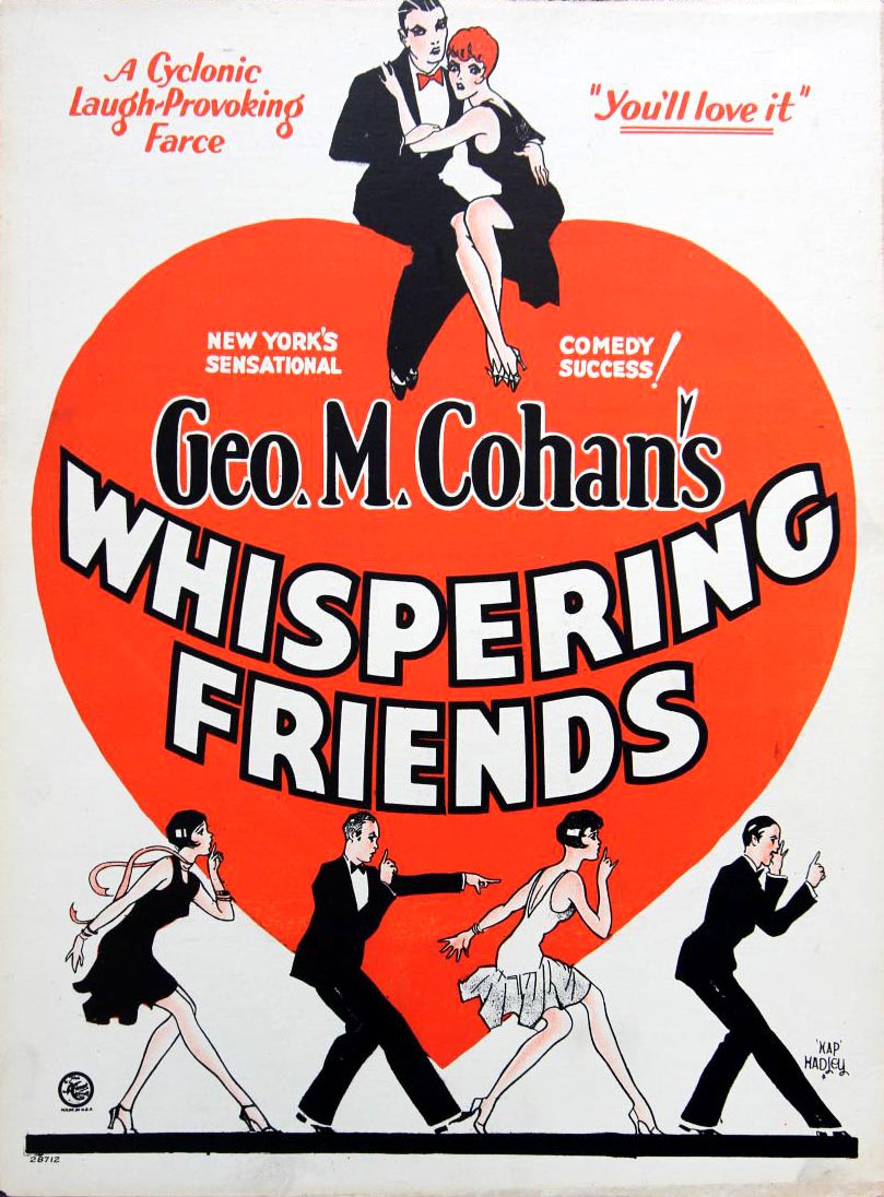 WHISPERING FRIENDS (1928) Broadway poster art by Hap Hadley | WalterFilm