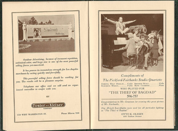 THIEF OF BAGDAD, THE (1924) Grauman's Egyptian Theatre souvenir program - Image 2