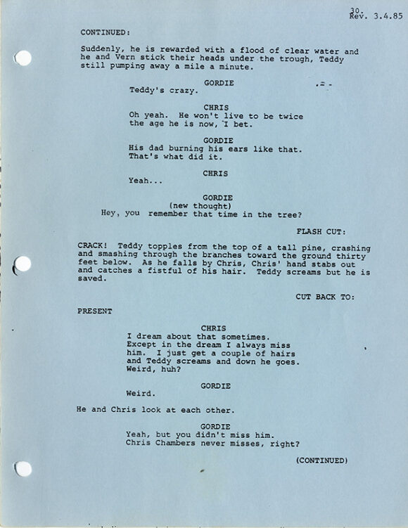 BODY, THE [original title for STAND BY ME] (Feb 20, 1985) Screenplay by Raynold Gideon, Bruce A. Evans - Image 4