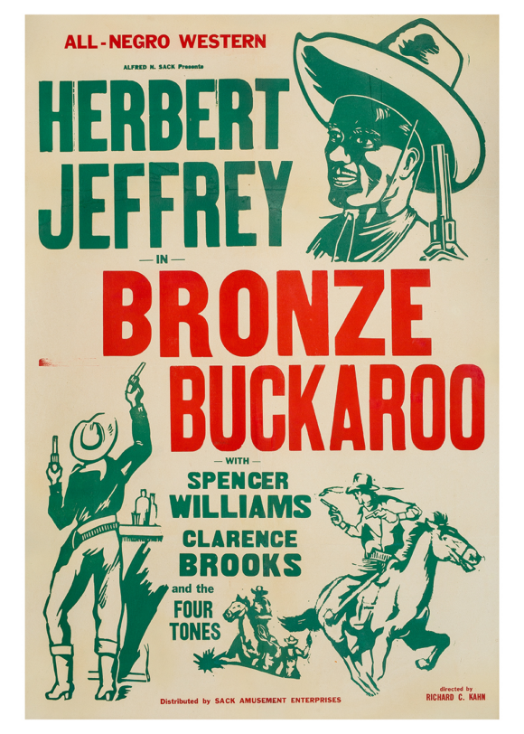 BRONZE BUCKAROO, THE (1938; 1942 second-release) One sheet poster