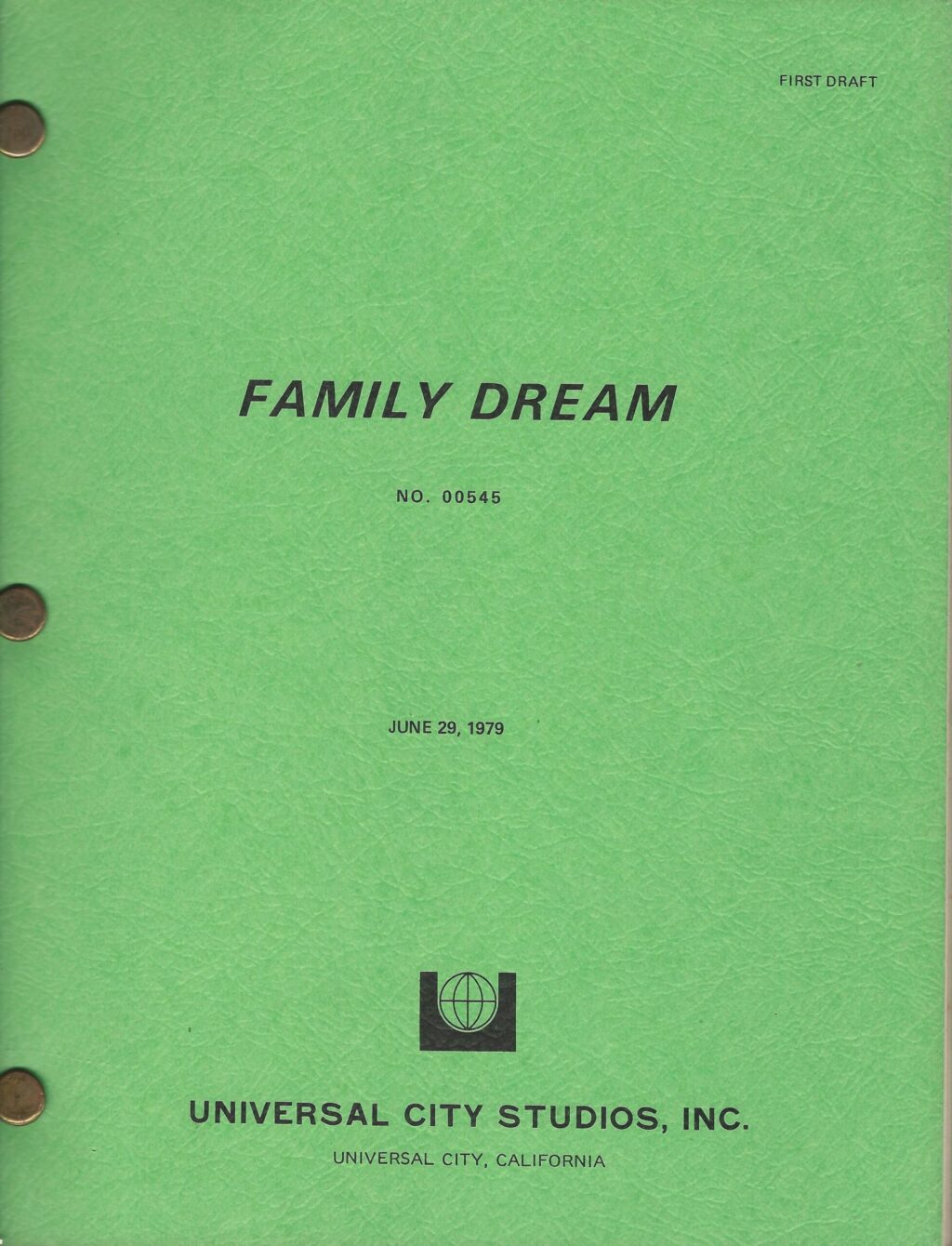 FAMILY DREAM [working title for BUSTIN' LOOSE] (1979) Set of 2 draft scripts - Image 3