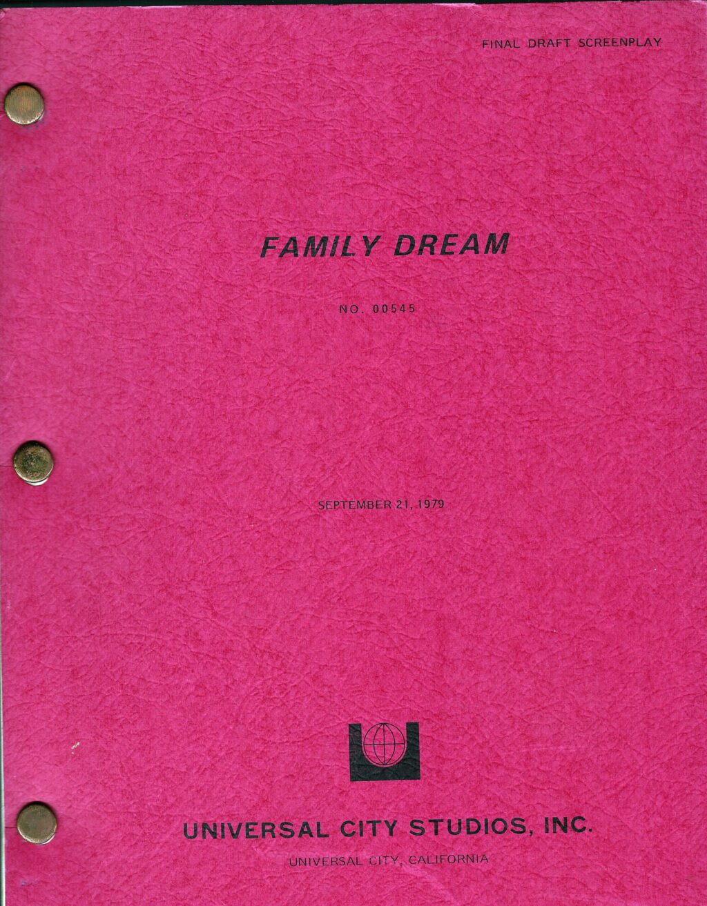 FAMILY DREAM [working title for BUSTIN' LOOSE] (1979) Set of 2 draft scripts