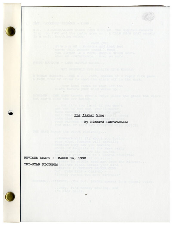 FISHER KING, THE (1991) Revised Draft script by Richard LaGravenese dated Mar 16, 1990