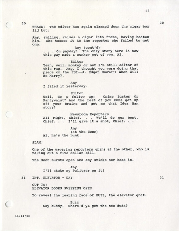 HUDSUCKER PROXY, THE (Nov 25, 1992) Revised screenplay by Ethan Coen, Joel Coen, Sam Raimi - Image 3