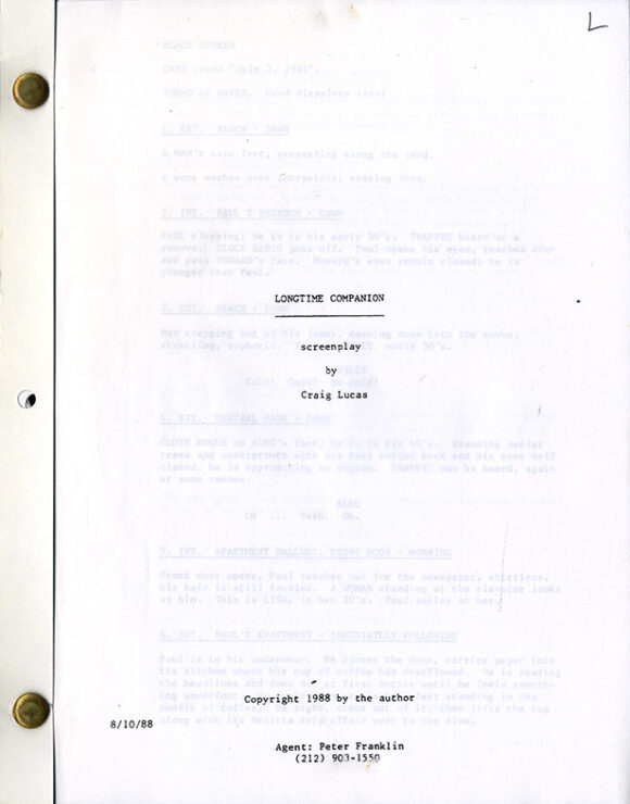 LONGTIME COMPANION (1988) Screenplay by Craig Lucas 8/10/88 - Image 2