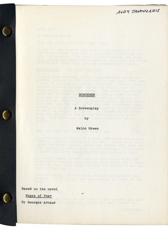 SORCERER (1977) Adapted screenplay ca. 1975 for William Friedkin film