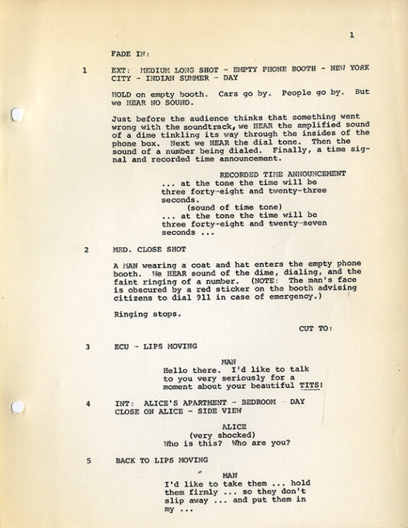 TELEPHONE BOOK, THE (Jun 25, 1969) Final draft screenplay - Image 3