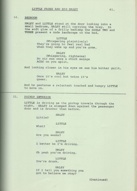 LITTLE FAUSS AND BIG HALSY (1970) First draft script by Charles Eastman, Aug 8, 1968 - Image 3