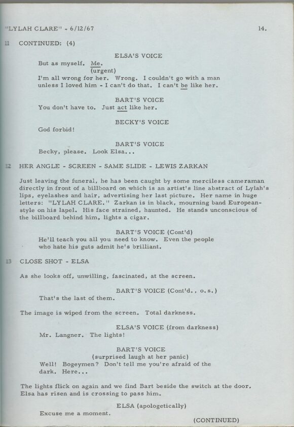 LEGEND OF LYLAH CLARE, THE (May 1, 1967) Screenplay by Hugo Butler [and] Jean Rouverol - Image 3