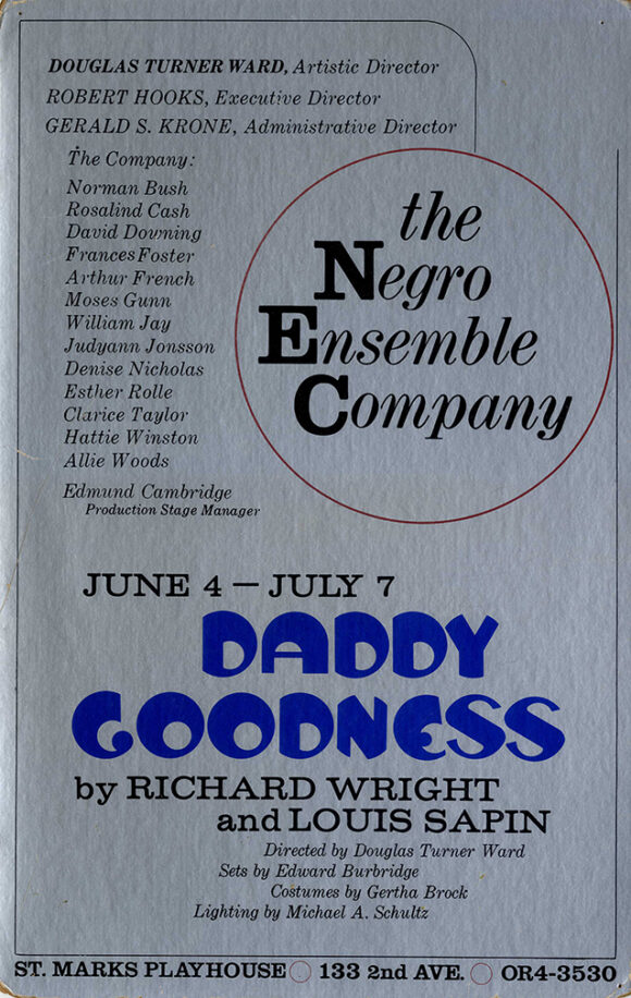 DADDY GOODNESS (1968) Negro Ensemble Company poster