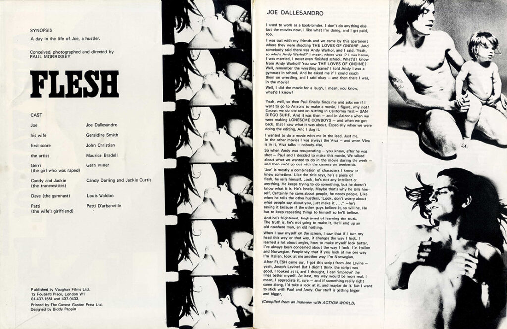 Andy Warhol's FLESH (1968; 1971 first UK release) Program - Image 2