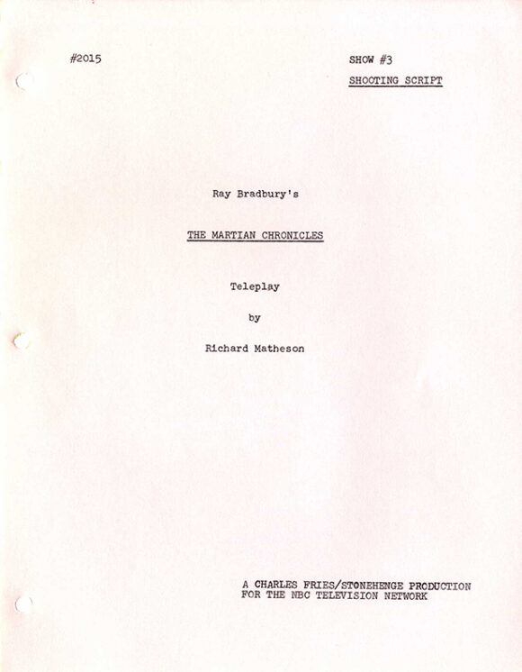 MARTIAN CHRONICLES, THE [1979] TV miniseries shooting scripts - Image 6