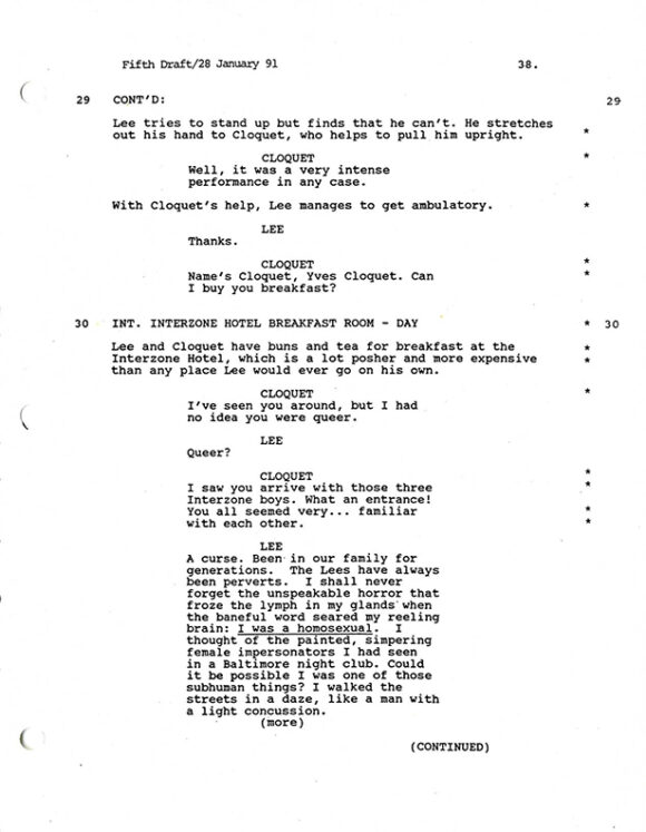 NAKED LUNCH (1991) Fifth Draft film script dated Jan 20, 1991 - Image 3