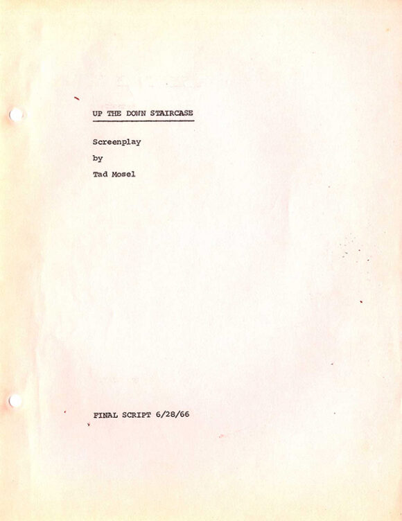 UP THE DOWN STAIRCASE (1967) Final script dated Jun 28, 1966 - Image 2