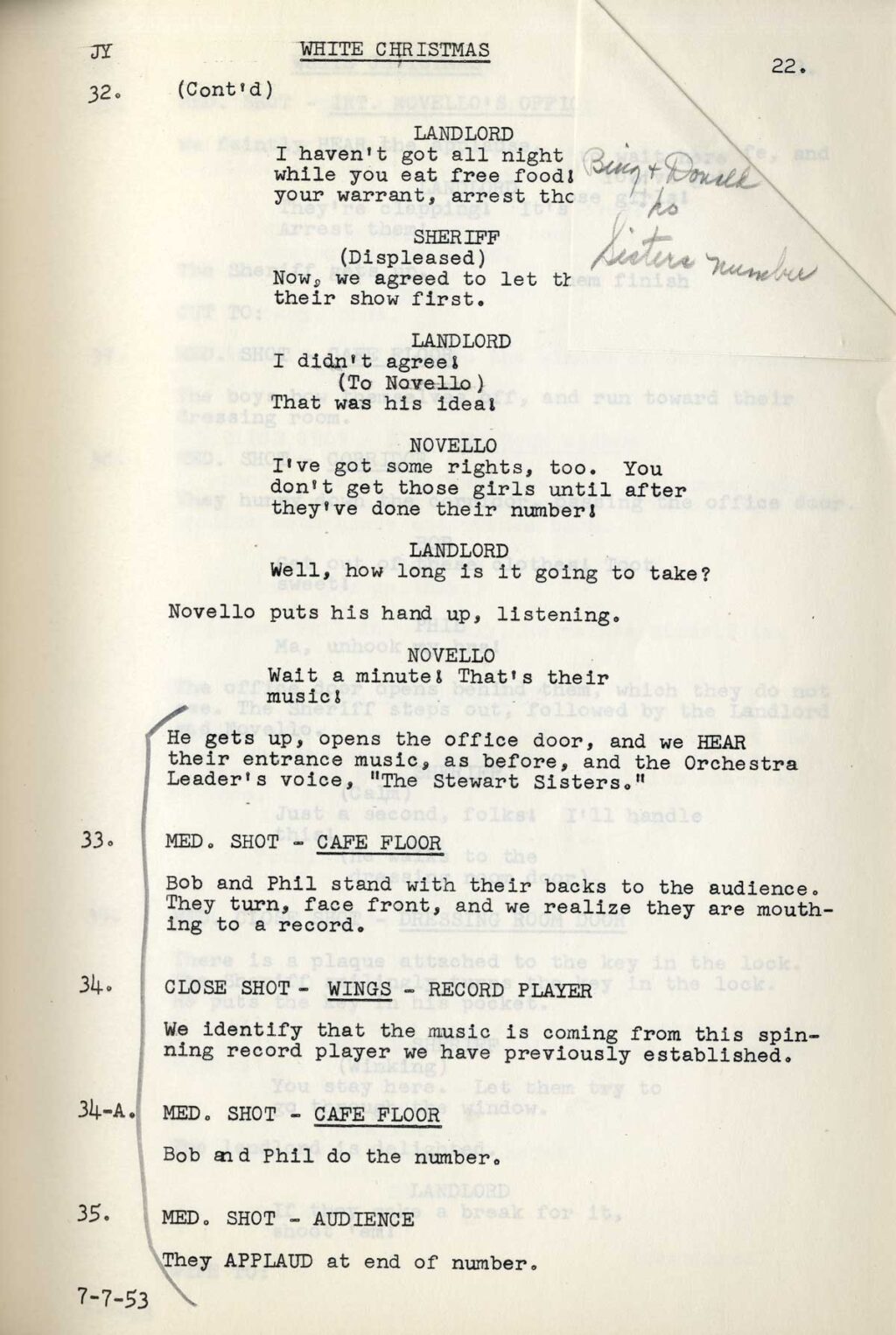 WHITE CHRISTMAS (Jul 7, 1953) Final White script - Image 6