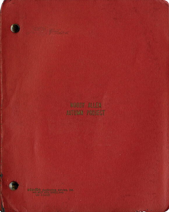 STARDUST MEMORIES (1980) [under working title: WOODY ALLEN AUTUMN PROJECT] Screenplay ca. 1979