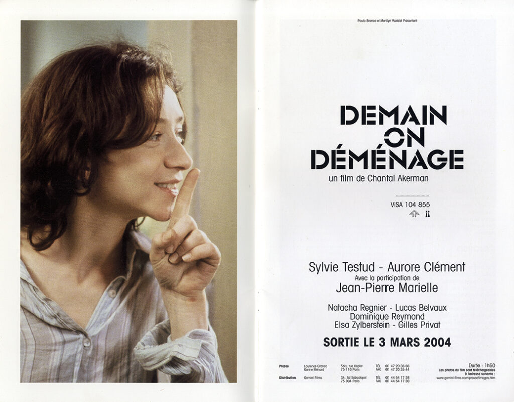 DEMAIN ON DEMENAGE (2004) French pressbook for Chantal Akerman film