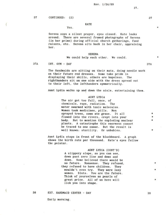 HANDMAID'S TALE, THE (Jan 1990) Screenplay by Harold Pinter, adapted from Margaret Atwood - Image 2