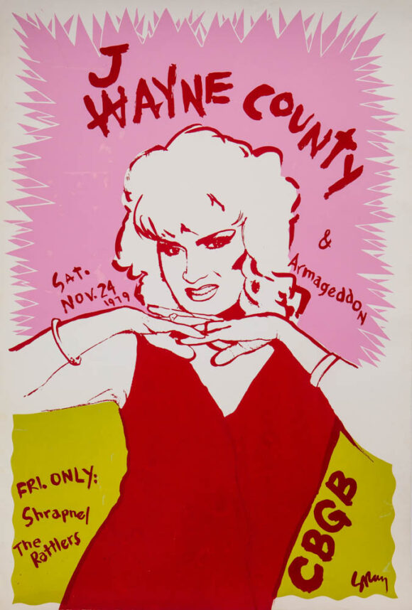 JAYNE COUNTY (1979) Silkscreen concert poster