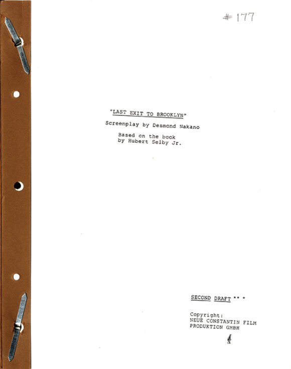 LAST EXIT TO BROOKLYN (1989) second draft script adapted from Hubert Selby Jr. by Desmond Nakano