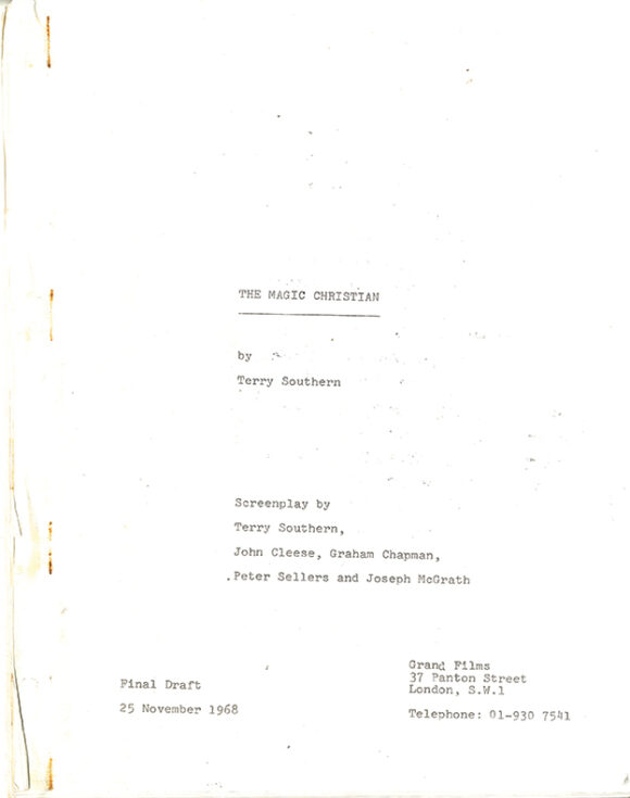 THE MAGIC CHRISTIAN (1969) final draft film script dated 25 Nov. 1968