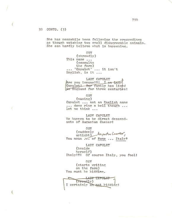 THE MAGIC CHRISTIAN (1969) final draft film script dated 25 Nov. 1968