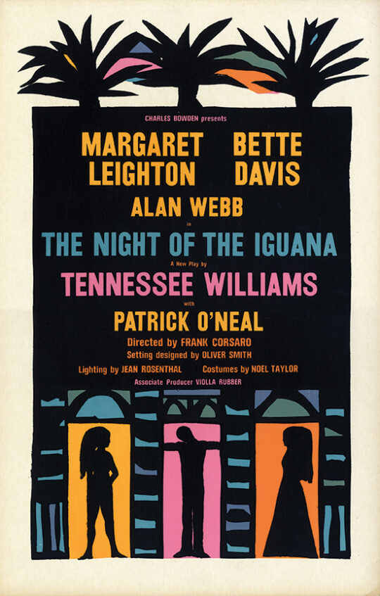 Tennessee Williams' THE NIGHT OF THE IGUANA (1961) Window card